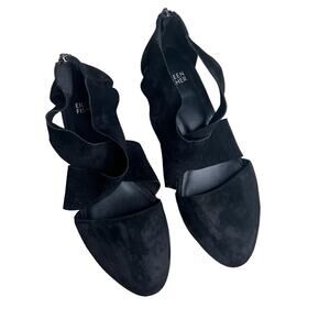 EILEEN FISHER Women's 9 Carver Tumbled Nubuck Platform Criss Cross Shoe Vampy